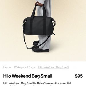 Rains hilo weekender — Black - brand new with tags